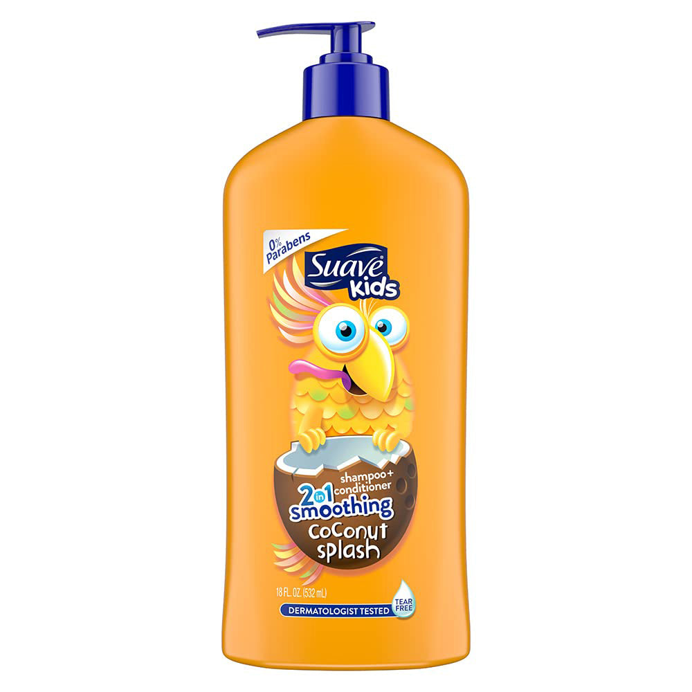 Suave Kids 3in1 Smoothing Coconut Splash Shampoo Plus Conditioner Body Wash 18Oz (532ml)